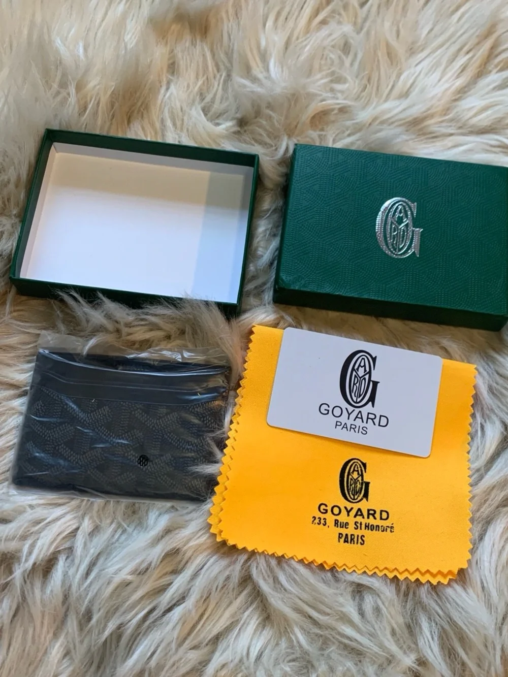 black Leather goyard wallet